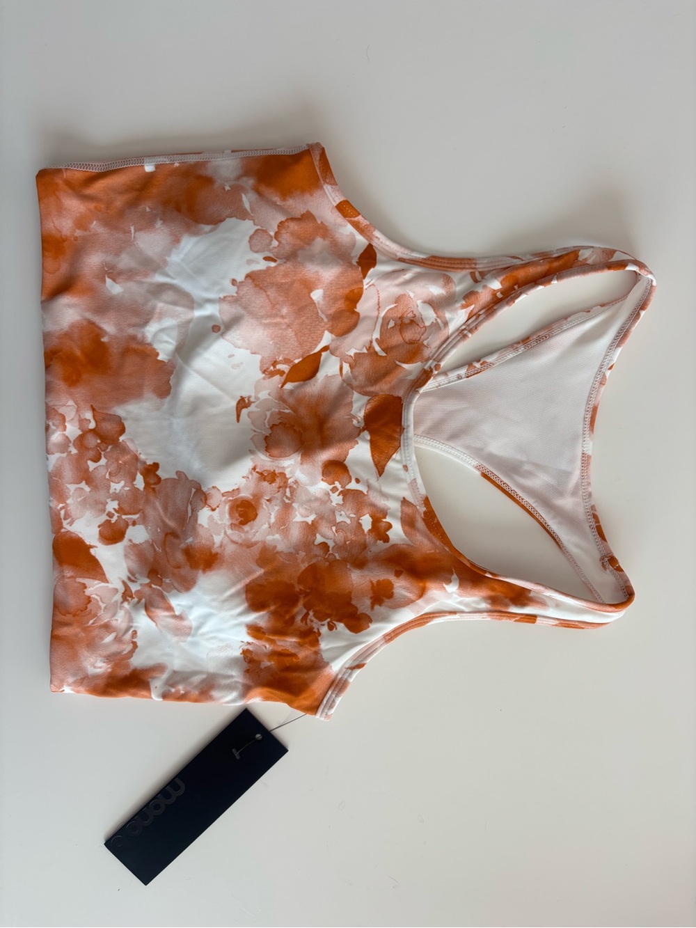 Orange Floral Racerback Sports Bra